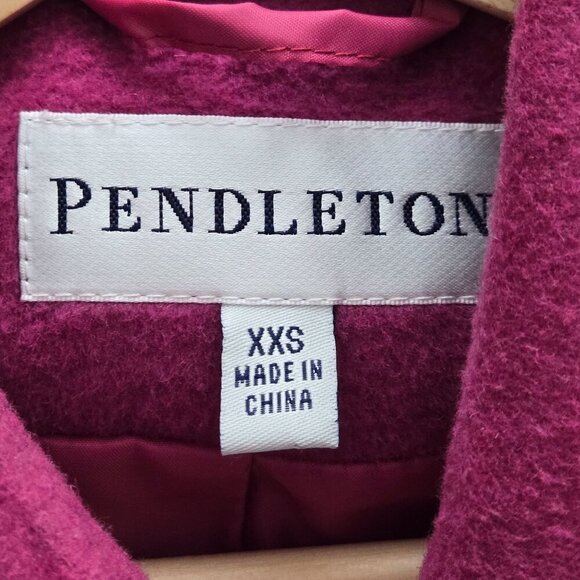 Pendleton Double-Breasted Coat Wool Blend XXS Womens Magenta Classic - Picture 3 of 16